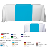 90" L Table Runners - (Blanks) / Accommodates 3’ Table and Larger